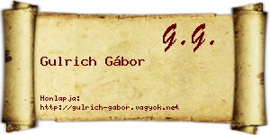 Gulrich Gábor névjegykártya